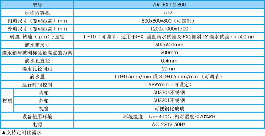 滴水试验机 IPX1-2参数