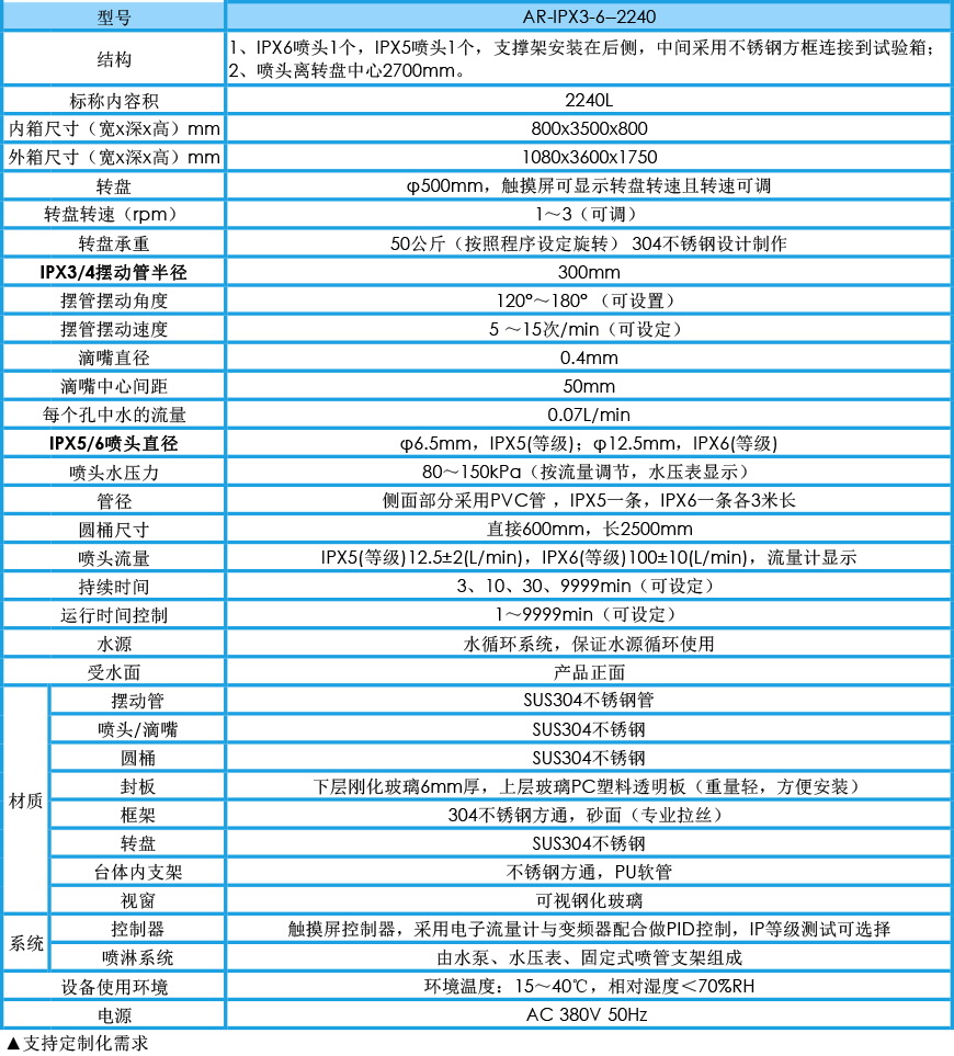 横向淋雨试验机 IPX3-6参数